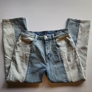 GAP • Two Tone size 28 straight Cuff Splice Jeans